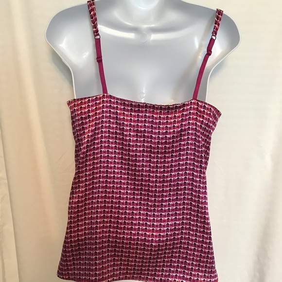 NY&C Wine / Cranberry Sleeveless Silk Tank - Picture 6 of 8